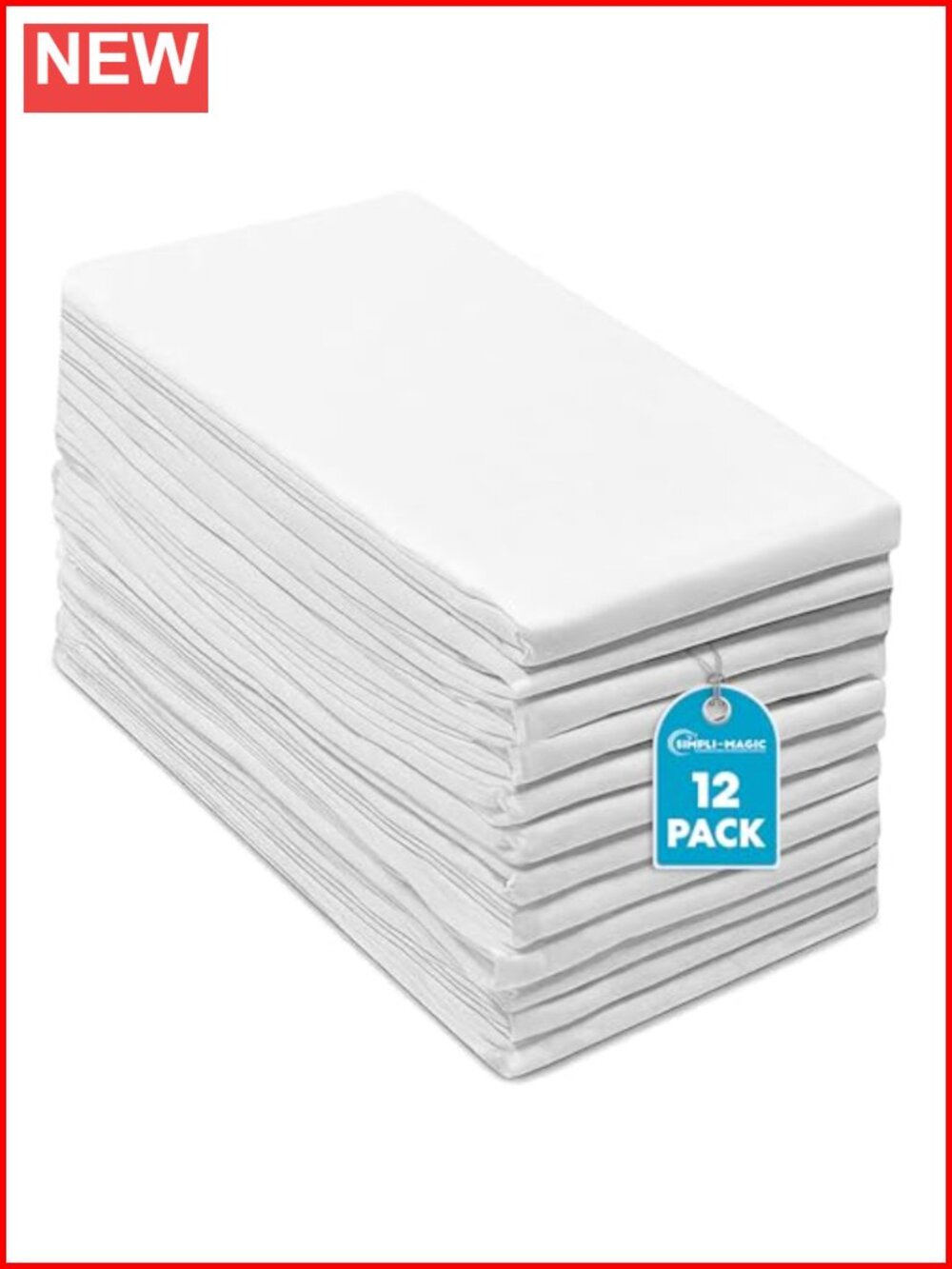 Cotton Flour Sack Kitchen Towels 24x24 12 Pack Lint-Free Absorbent